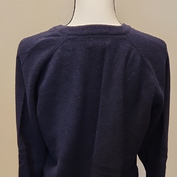 L.L. Bean Navy V-Neck Sweater - Picture 3 of 7